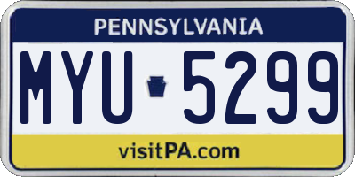 PA license plate MYU5299