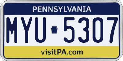 PA license plate MYU5307