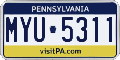 PA license plate MYU5311