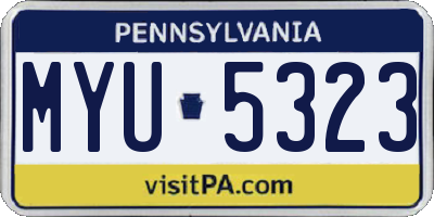 PA license plate MYU5323