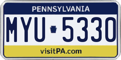 PA license plate MYU5330