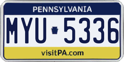 PA license plate MYU5336