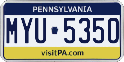 PA license plate MYU5350