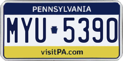 PA license plate MYU5390