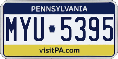 PA license plate MYU5395