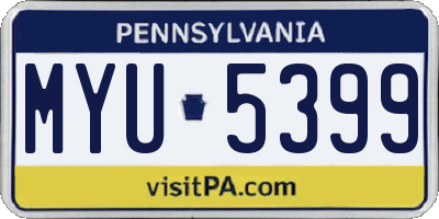 PA license plate MYU5399