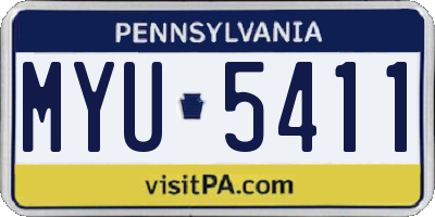 PA license plate MYU5411