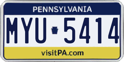PA license plate MYU5414
