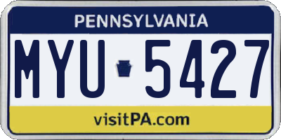 PA license plate MYU5427