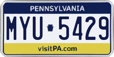 PA license plate MYU5429