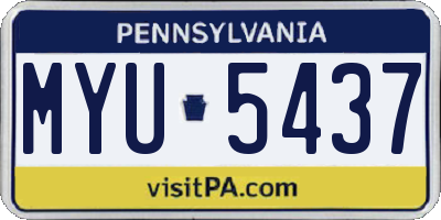 PA license plate MYU5437