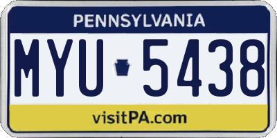 PA license plate MYU5438