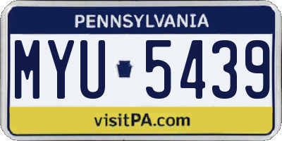 PA license plate MYU5439
