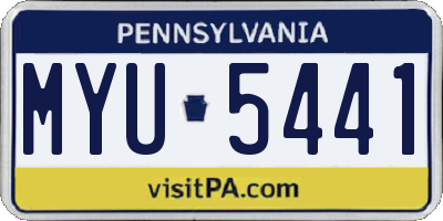 PA license plate MYU5441
