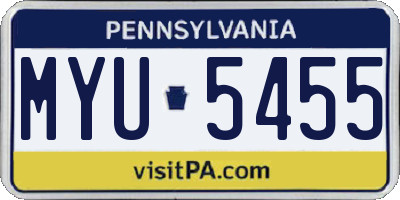PA license plate MYU5455