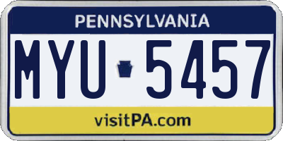 PA license plate MYU5457