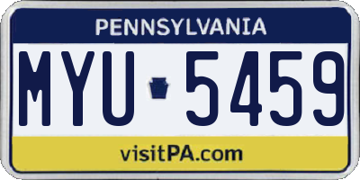 PA license plate MYU5459