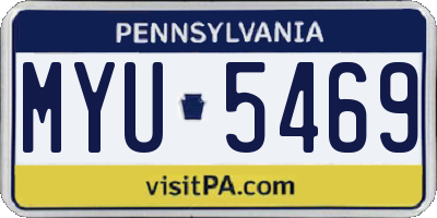 PA license plate MYU5469