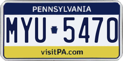 PA license plate MYU5470