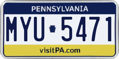 PA license plate MYU5471