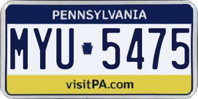 PA license plate MYU5475