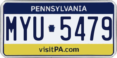 PA license plate MYU5479