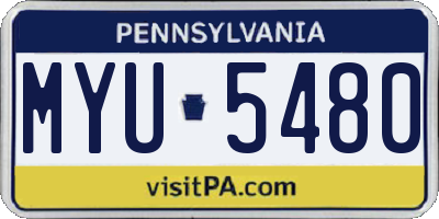 PA license plate MYU5480
