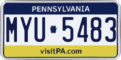 PA license plate MYU5483