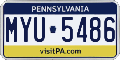 PA license plate MYU5486