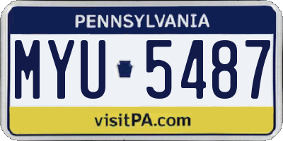 PA license plate MYU5487