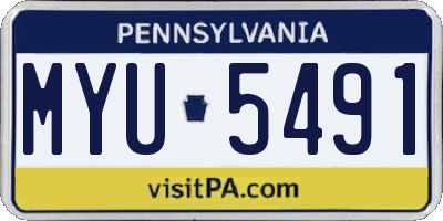 PA license plate MYU5491