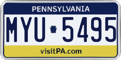 PA license plate MYU5495
