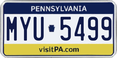 PA license plate MYU5499