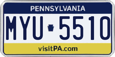 PA license plate MYU5510