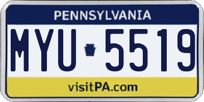 PA license plate MYU5519