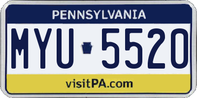 PA license plate MYU5520