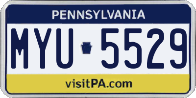 PA license plate MYU5529