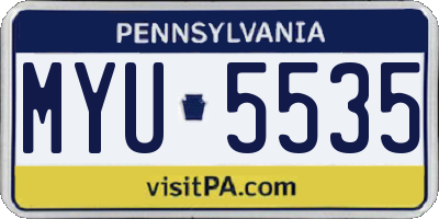 PA license plate MYU5535