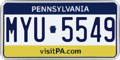 PA license plate MYU5549