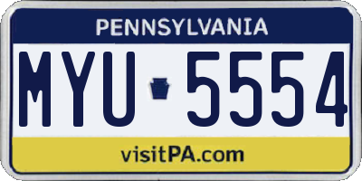 PA license plate MYU5554