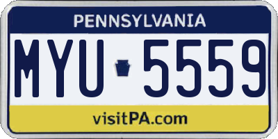 PA license plate MYU5559