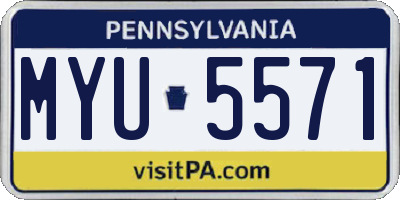 PA license plate MYU5571