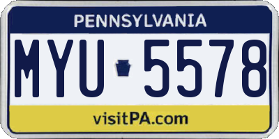 PA license plate MYU5578