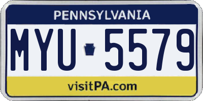 PA license plate MYU5579