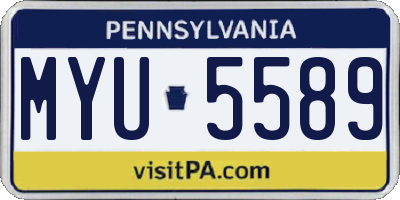 PA license plate MYU5589