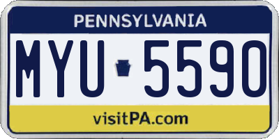 PA license plate MYU5590