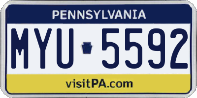 PA license plate MYU5592