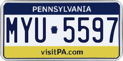 PA license plate MYU5597