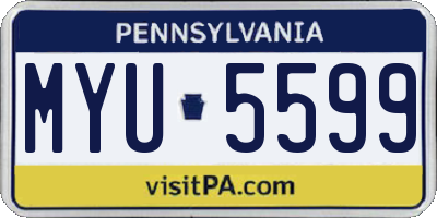 PA license plate MYU5599