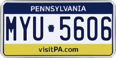 PA license plate MYU5606